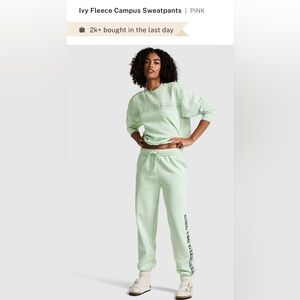 PINK Mint Green Fleece Sweatpants